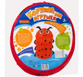 Корзина для хранения игрушек БОЖЬЯ КОРОВКА от Bondibon, 34*54, текстиль